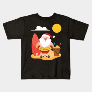 Christmas In July Funny Santa Summer Trip Vacation Mode Kids T-Shirt